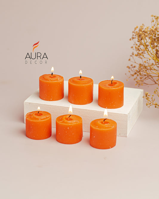 AuraDecor Fragrance Votive Candles Set of 6 ( Mandarin )