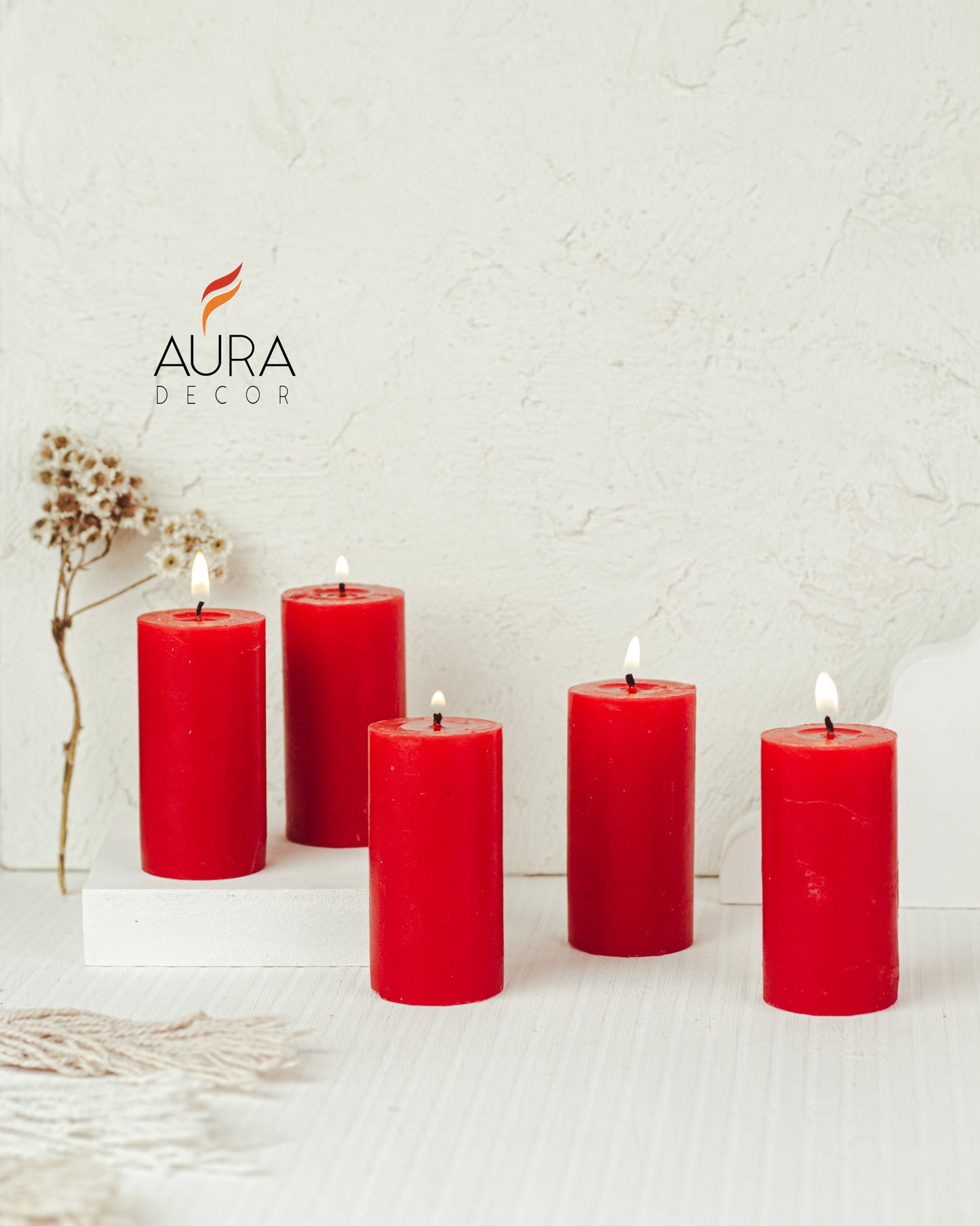 Bulk Buy Pack of 5 Fragrance Pillar Candles ( Master Qty 30 Sets )