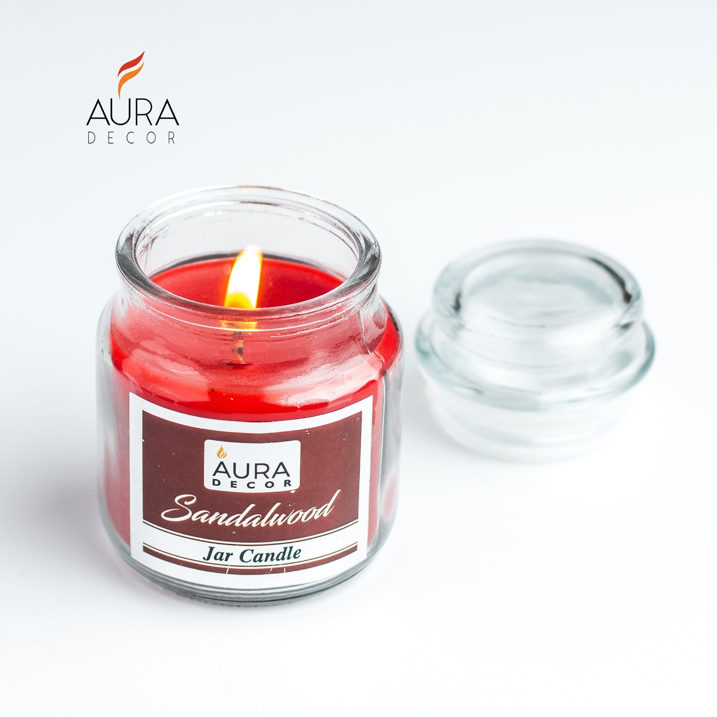 AuraDecor Buy 1 Get 1  Sandalwood Fragrance Jar Candles ( Burning Time 30 hours Each )