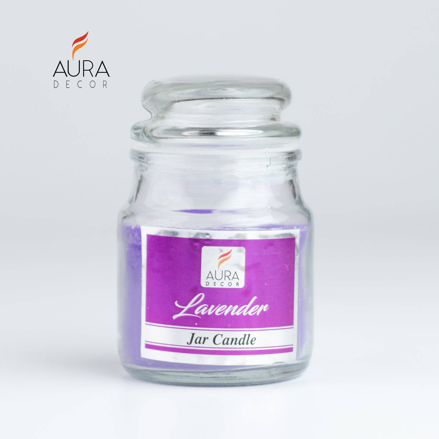 AuraDecor Buy 1 Get 1 Free Lavender Fragrance Jar Candle  ( Burning Time 30 Hours Each )