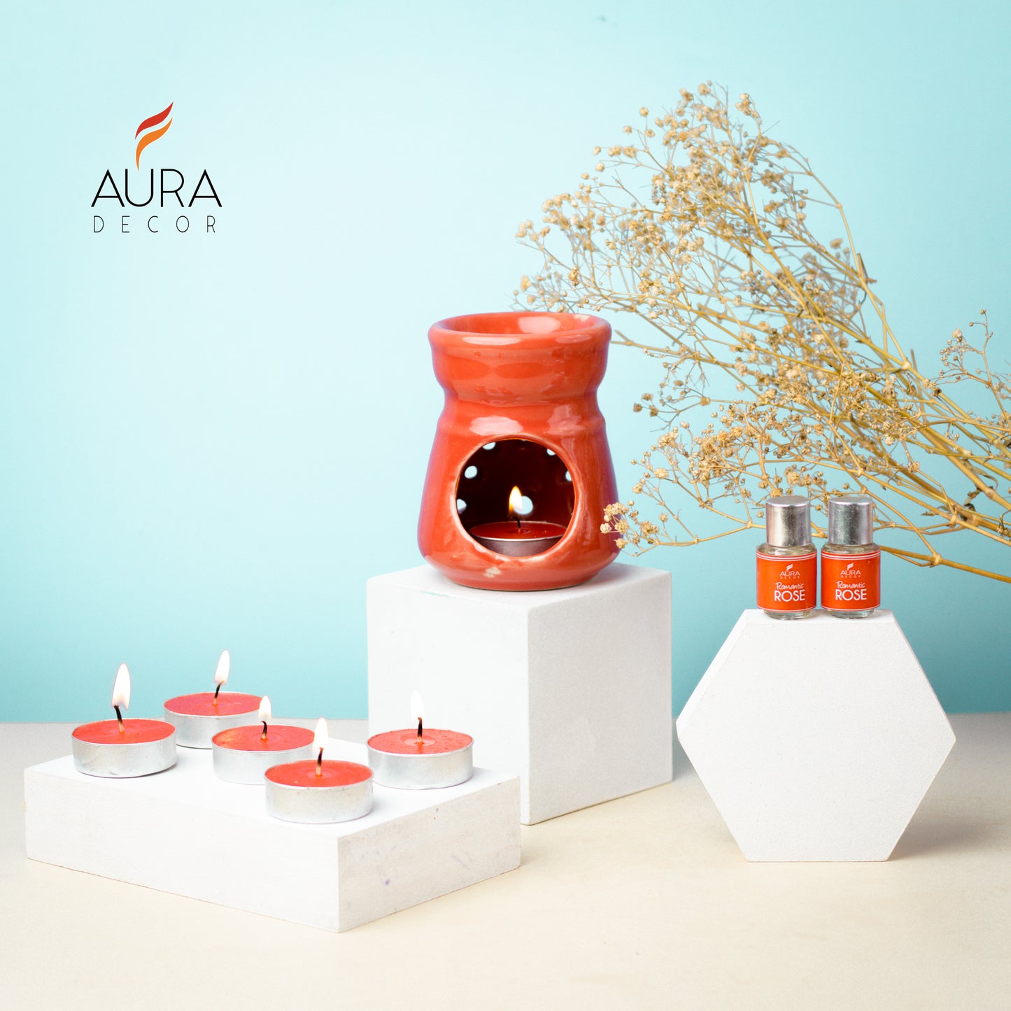 AuraDecor Aromatherapy Diffuser Gift Set with 6 Tealights (GS-09)