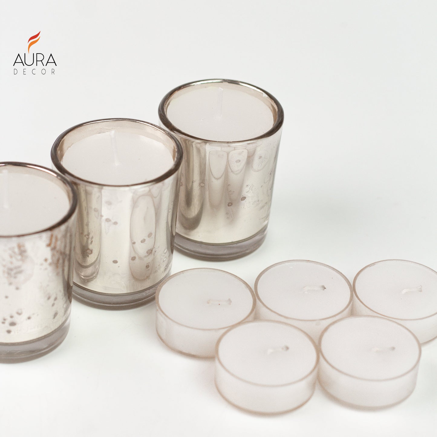 Bulk Buy AuraDecor Candle Holder Gift Set with Glass Holder & Votives ( 20 Pack) (AD-07)