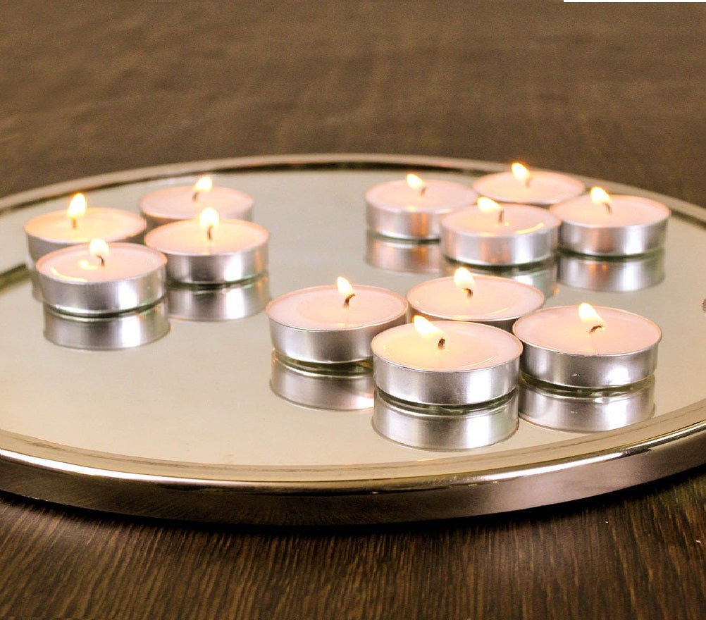 AuraDecor Pack of 50 Unscented Smokeless Tealight Candles ( Burning Time 4.5 hours)