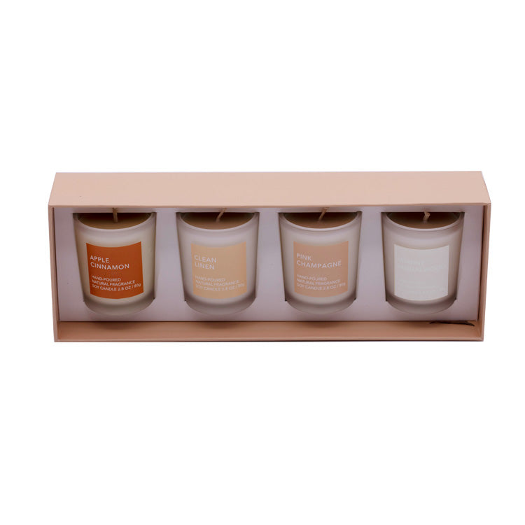 Set of 4 Frosted Fragrance Glass Candle