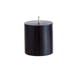 AuraDecor Set of 6  Black Pillar Candles 2*2 inch Each