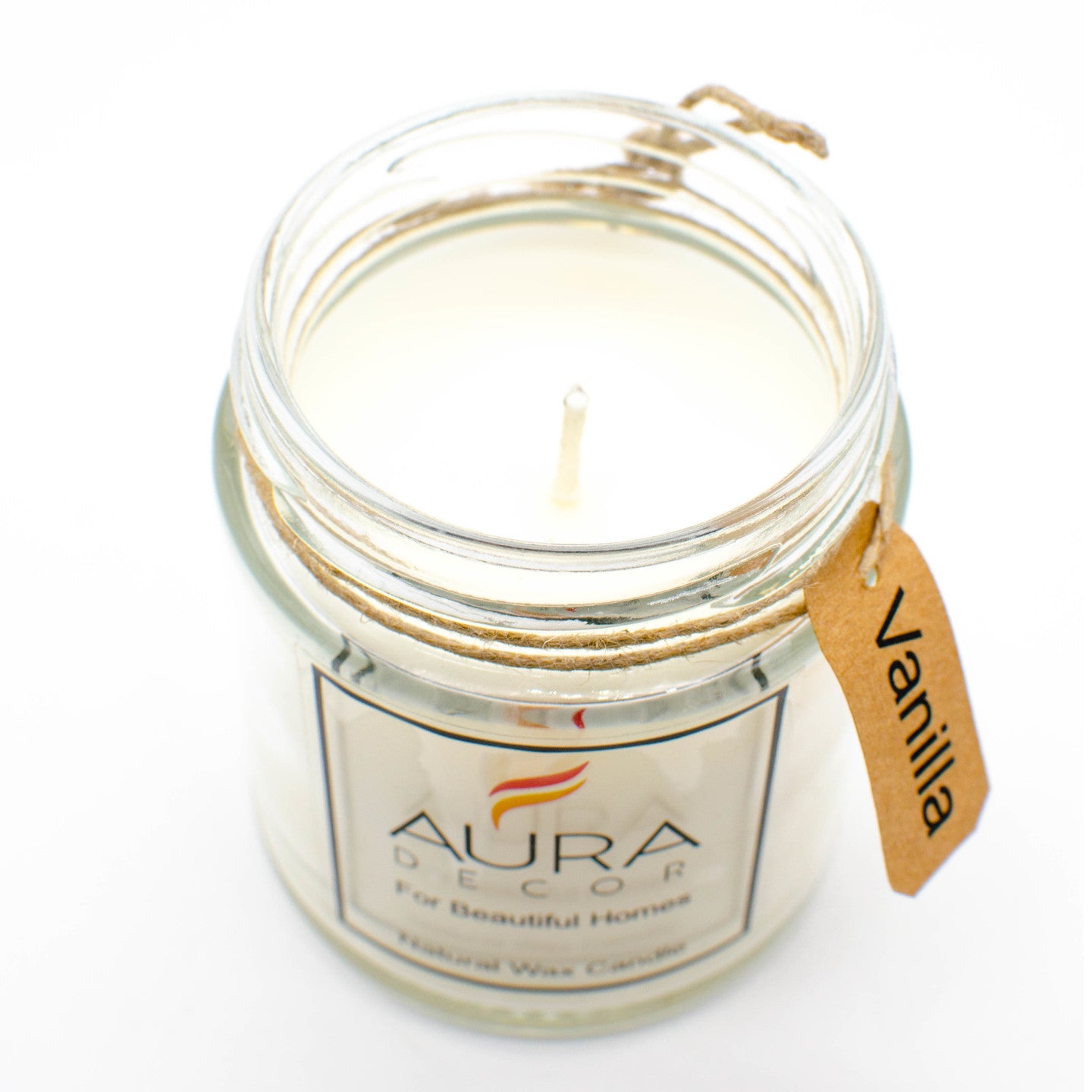 Natural Jar Candle Vanilla Fragrance ( Soy Wax ) - auradecor.co.in