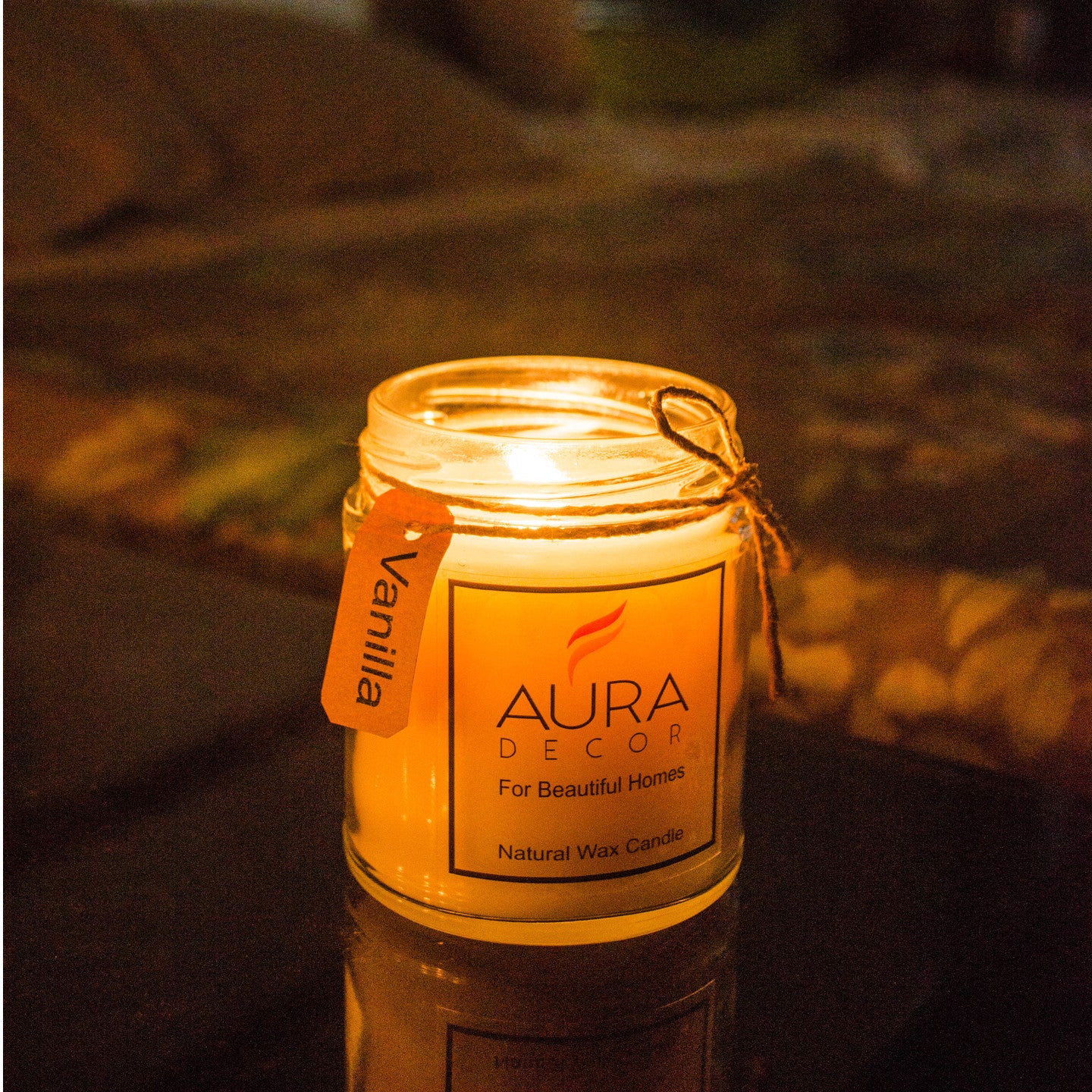 Natural Jar Candle Vanilla Fragrance ( Soy Wax ) - auradecor.co.in
