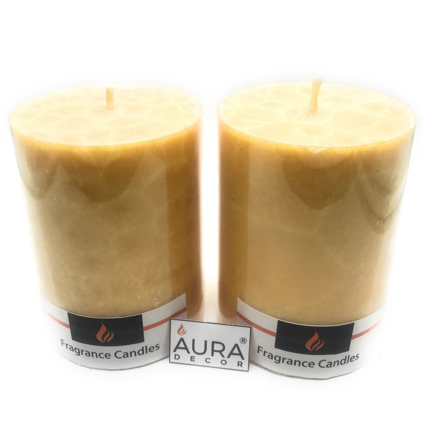 AuraDecor Pack of 2 Vanilla Fragrance 3*4 Inches Candle - auradecor.co.in