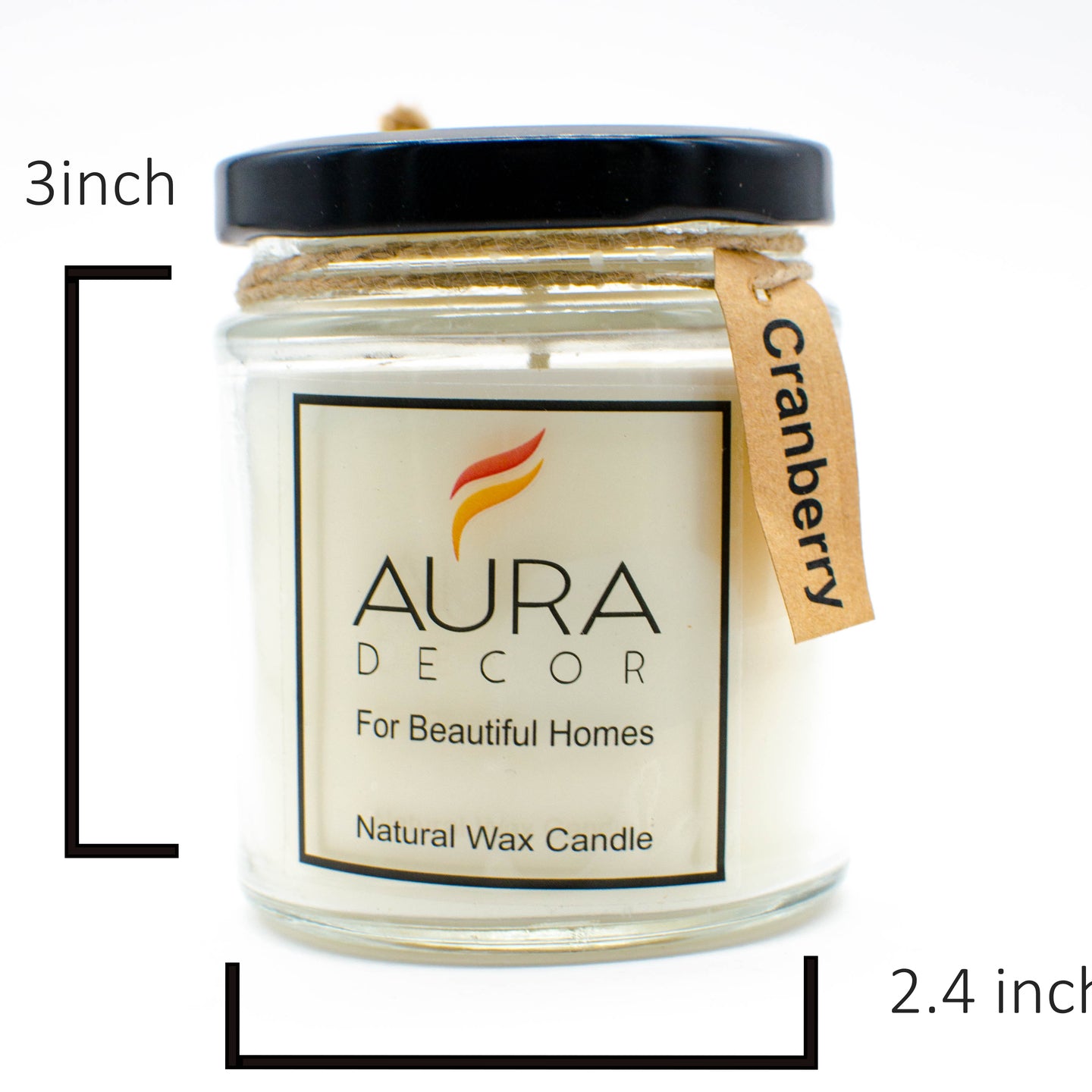 Natural Jar Candle Cranberry Fragrance ( Soy Wax ) - auradecor.co.in