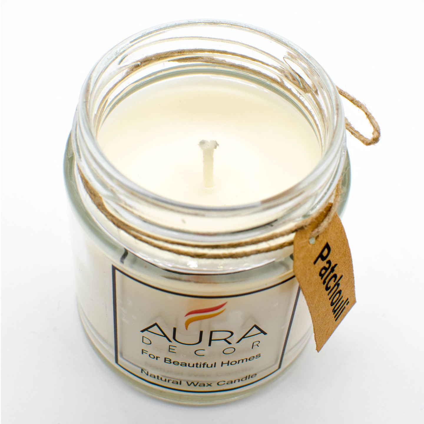 Natural Jar Candle Patchouli Fragrance ( Soy Wax ) - auradecor.co.in