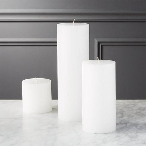 AuraDecor Bulk Buy White Pillar Candles in Different Sizes White Unscented