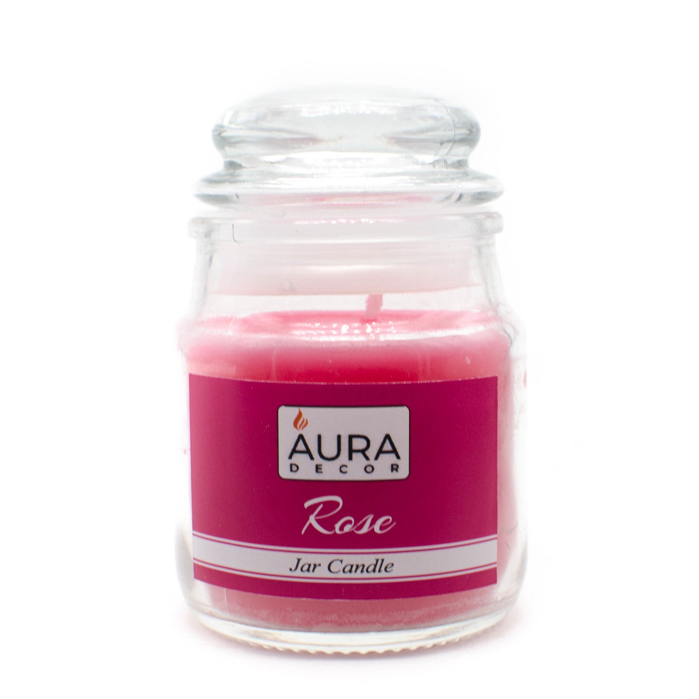 AuraDecor Rose Fragrance Jar Candle Burning Time 30 hours - auradecor.co.in