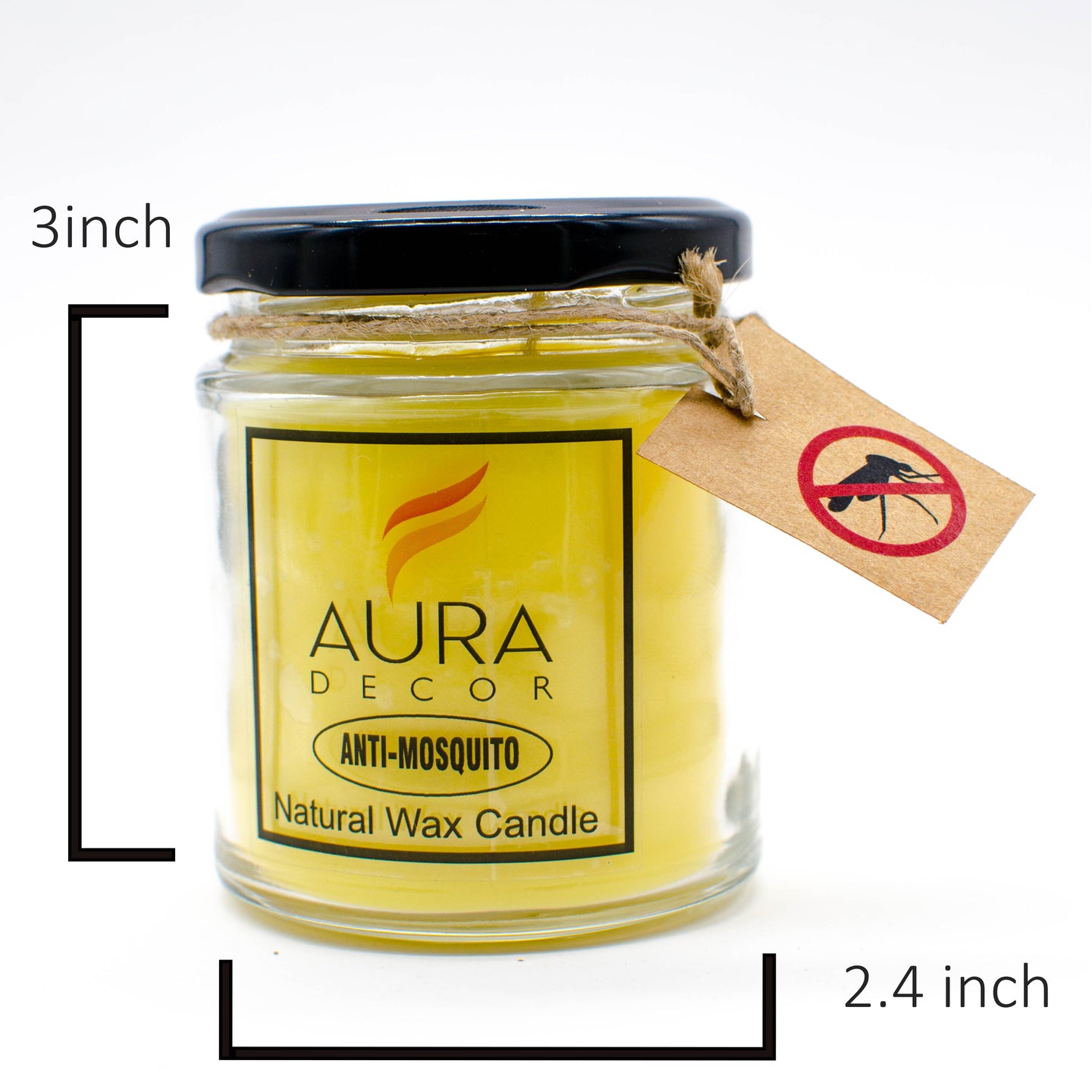 AuraDecor Anti Mosquito & Bug Repellant Jar Candle ( 100% Natural Candle ) - auradecor.co.in