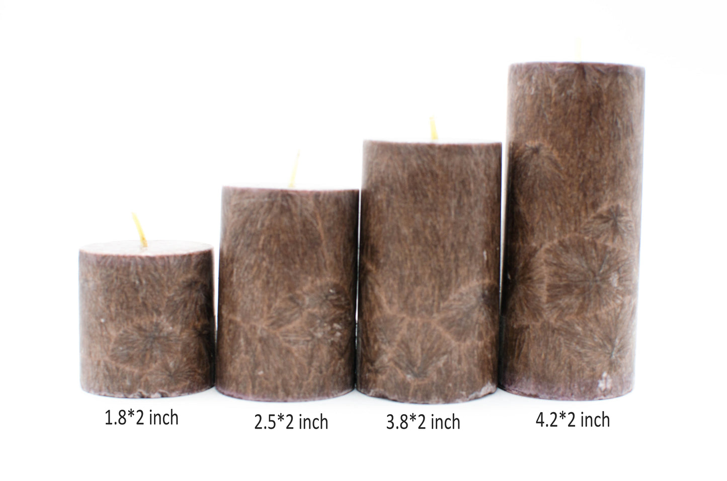 Set of 4 Pillar Candles (Marble Finish) ( 2*2, 2*3, 2*4, 2*4.5) - auradecor.co.in