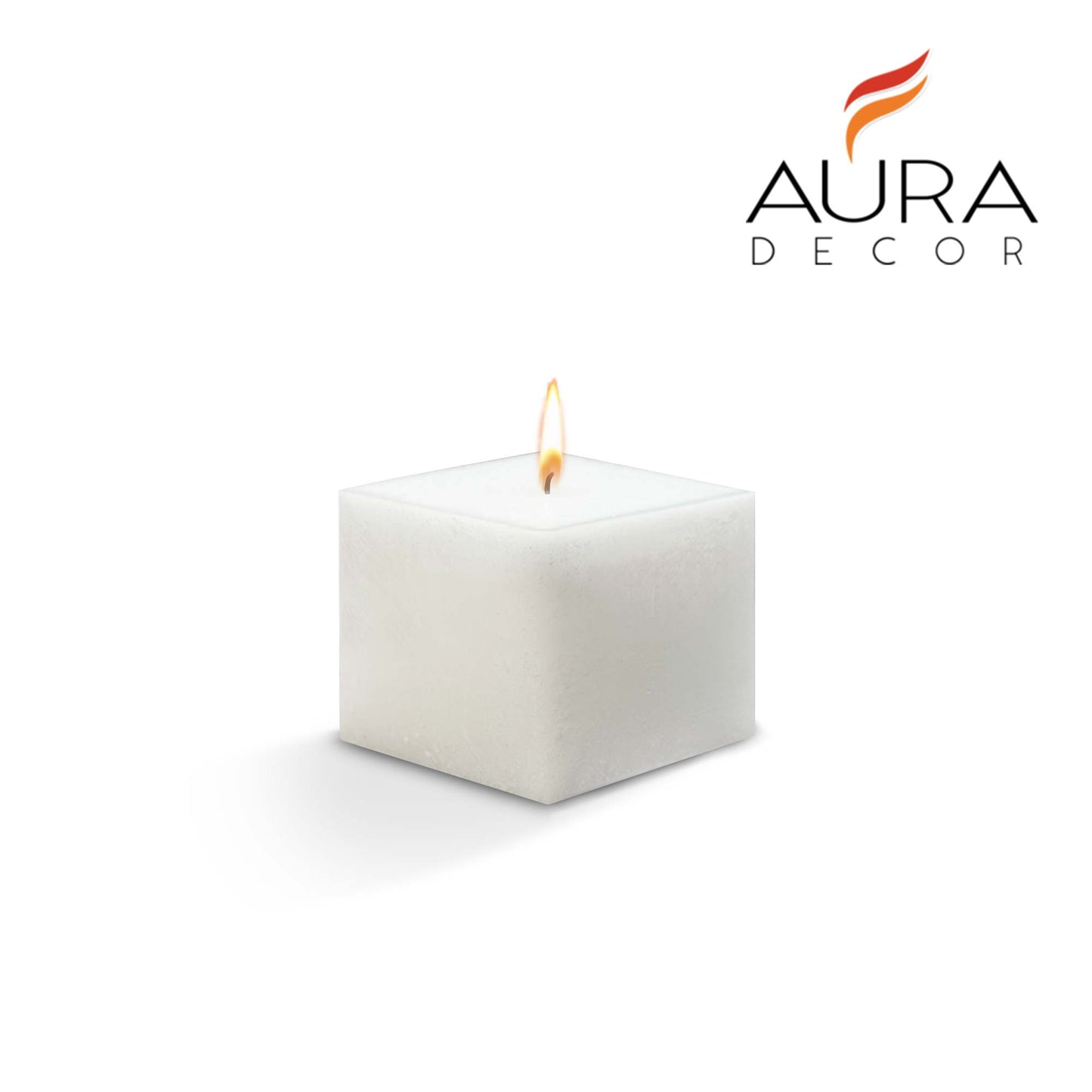 AuraDecor Bulk Buy Square 3*3*3 Inch Square Candle White Unscented ( Burning Time 45 Hours Each )