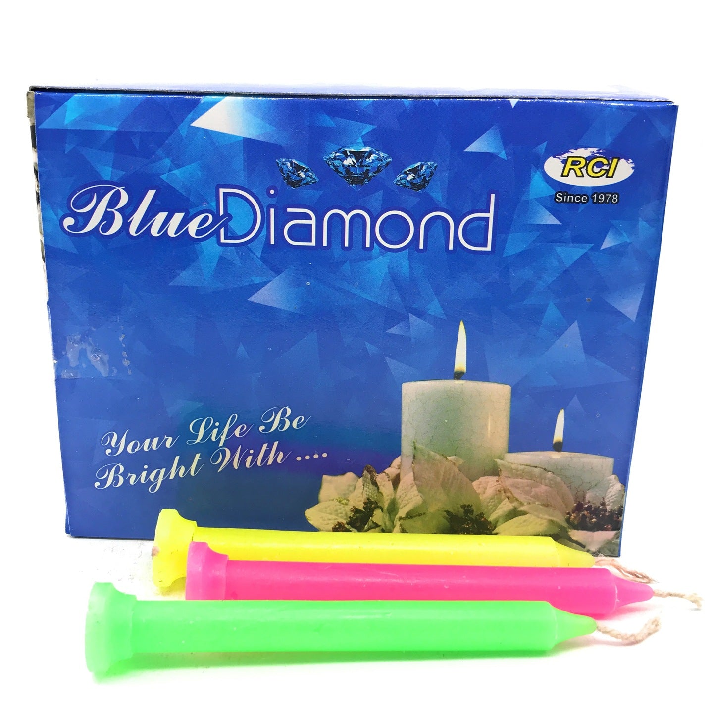 Blue Diamond Festive Candles - auradecor.co.in